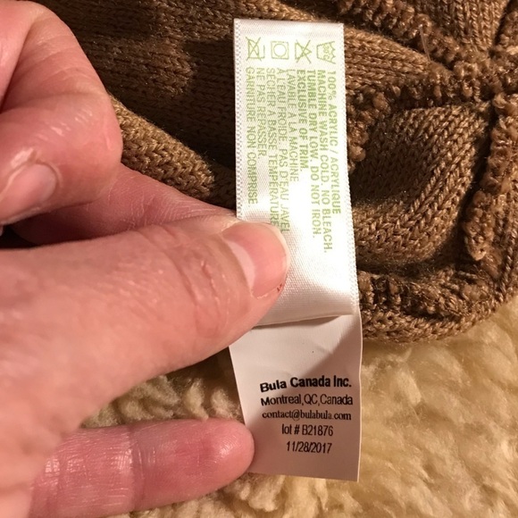 BULA knitted winter hat/ toque.  Brown and light blue.  Unisex. O/S. - Picture 5 of 5